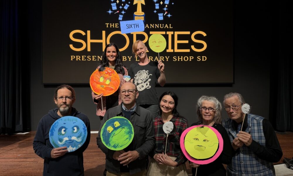 Library Shop SD and Library Foundation SD are joined by Write Out Loud SD and Marie Hitchcock Puppet Theater Pupeteer for the Shorties Awards.