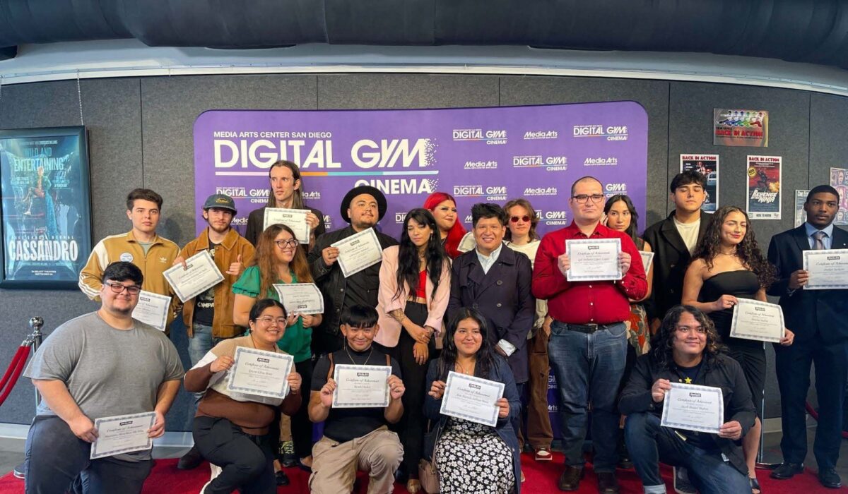 Image contains: Graduates from the Media Arts Workforce Development Initiative @ The Library.