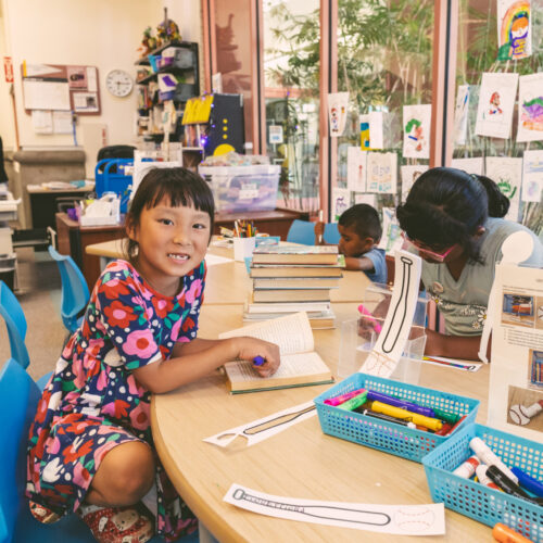 Image contains: Young patrons study at the Rancho Peñasquitos Library.