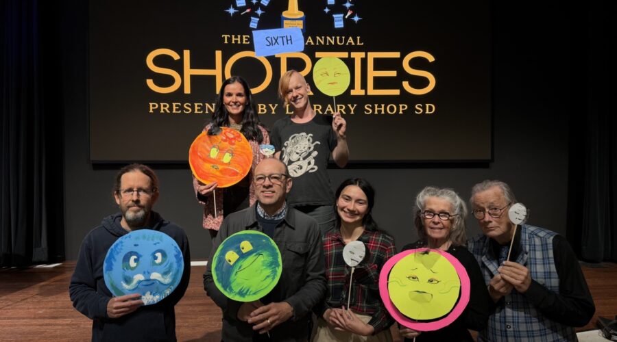 Library Shop SD and Library Foundation SD are joined by Write Out Loud SD and Marie Hitchcock Puppet Theater Pupeteer for the Shorties Awards.